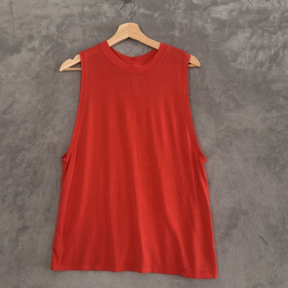 Lululemon Sculpt Tank Womens 4 Orange Crewneck Athletic Top